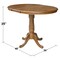 International Concepts Round 36 in Rd Top Pedestal Table, 12 in Leaf, 34.9 inH, Adjustable Height, Pecan, 36 W, 48 L, Wood K59-36RXT-6B - alternate 6